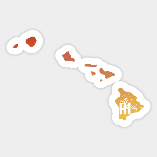 US state pride: Stamp map of Hawaii (HI letters cut out) Sticker